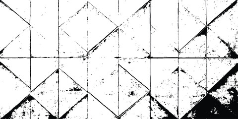 Aufkleber - Geometric black grunge texture isolated on white background. Geometric black pattern grunge for modern design. Modern black geometric pattern white background.
