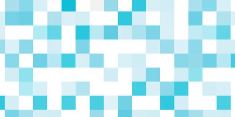 Poster - Abstract digital background with pixelated blue and white squares creating background. Blue colored Tech Finance Fintech Pixel mosaic Pattern. Abstract technology Business Tech Science Vector Backdrop
