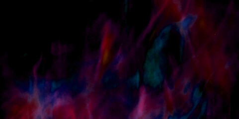 Poster - multicolor smoke in dark background Texture and desktop picture. texture with colorful smoke, decorative and blurry fire motion one line, minimalistic art textures for making flyer and poster design.	