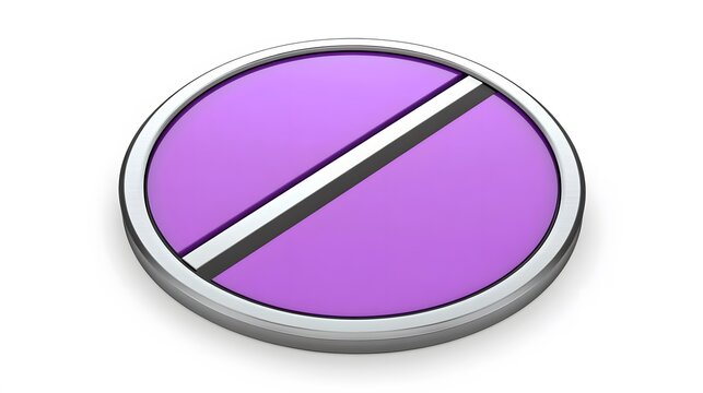 Purple Circle Icon with Diagonal Line Graphic Design Element