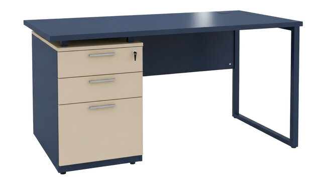 Isolated Office Desk with Drawers