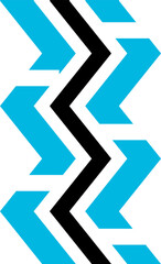 Poster - Black and blue abstract, flat geometric design.