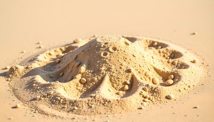 Poster - A close-up of a pile of sand on the beach with unique texture and patterns