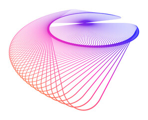 Fototapete - 3d render of a pink and blue arrows Design Element Wave Lines Guilloche curve line Background circle for Pattern branding Frame border certificates, diplomas