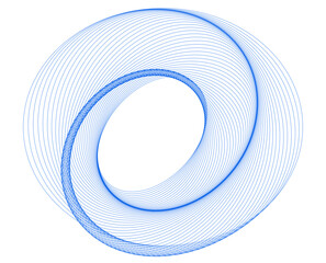 Fototapete - roll of blue ribbon Design Element Wave Lines Guilloche curve line Background circle for Pattern branding Frame border certificates, diplomas