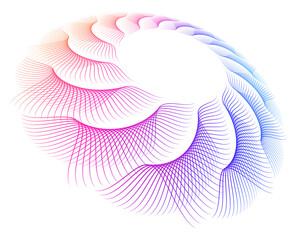 Fototapete - pink flower on white background Design Element Wave Lines Guilloche curve line Background circle for Pattern branding Frame border certificates, diplomas