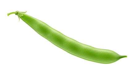 Poster - A vibrant and fresh green bean pod isolated against a stark black background.