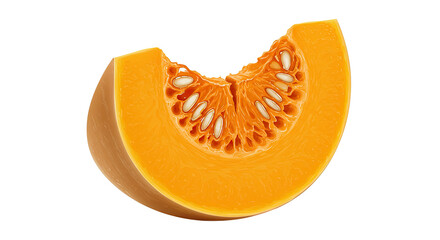 Poster - A single slice of fresh, ripe, and juicy butternut squash isolated on black background