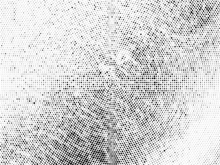 Poster - Halftone background.  Radial halftone grunge texture with fading effect. halftone random circle dots raster texture. Grunge circular stain. Vector design element  