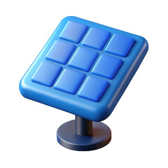 Poster - Nine button blue pad isolated on transparent background