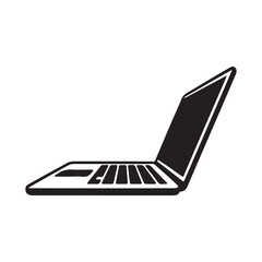 Poster - Black laptop computer icon on white background technology