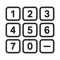 Poster - Black number keypad with rounded corners dial dialpad