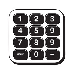 Poster - Black and white keypad with numbers and light button
