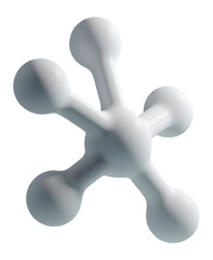 Poster - Abstract molecule 3D rendering of white shape for science and technology