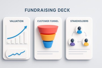 Poster - Modern Fundraising Deck Concept with Charts, Funnel Visuals and Stakeholder Representation