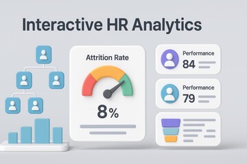 Poster - Interactive Human Resources Analytics Dashboard with Attrition Rate and Performance Metrics