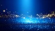 © benidama - 光の粒子が舞い上がるラグジュアリーな青色背景コピースペース素材