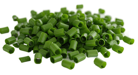 Poster - Freshly Chopped Chives Close-Up Pile Shot