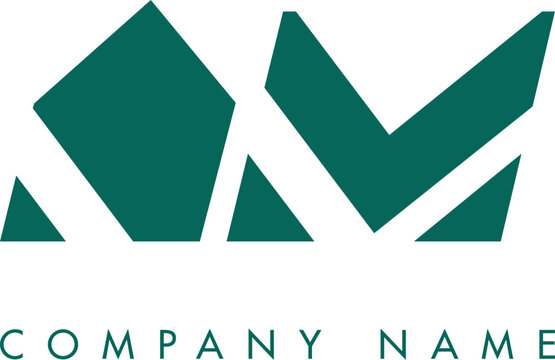 Creative Abstract Initial AM Letter Logo Design