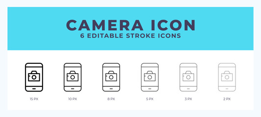 Aufkleber - Camera line icon illustrations with editable strokes.