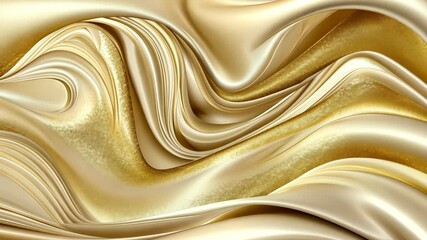 Poster - Flowing patterns of gold and cream create an elegant abstract design full of texture and depth, showcasing a rich visual experience