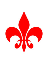 Poster - The Elegant Lily: A vibrant representation of the fleur-de-lis, a heraldic symbol of elegance and history. The striking design.