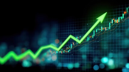 Poster - Financial growth chart digital graphic design