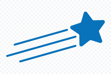 Poster - Shooting star. Abstract silhouette of shooting star. Meteoroid, Comet, Asteroid, Stars Concept. Falling star icon. Comet tail or star trail vector illustration. 