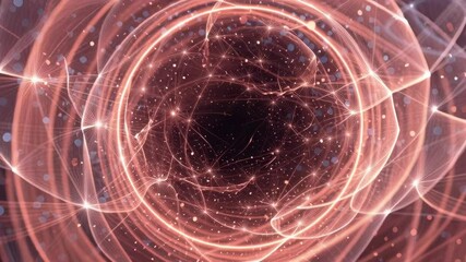 Poster - Abstract energy swirl with glowing particles and vibrant lights in a cosmic space setting