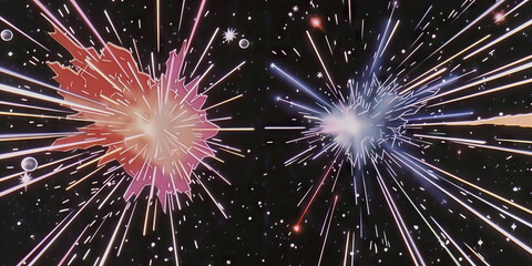 Poster - Dual Space Explosions with Radiating Light Streaks