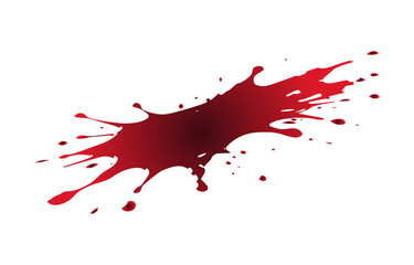 Poster - A dynamic splash of dark red liquid with smaller droplets scattered around creating an abstract energetic pattern isolated on transparent background