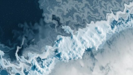Poster - Abstract Blue and White Swirls with Water-Like Texture for Background or Design Use
