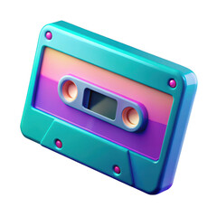 Aufkleber - 3d retro cassette tape render isolated on transparent background