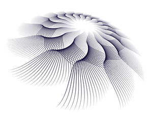 Fototapete - white wings on white background Design Element Wave Lines Guilloche curve line Background circle for Pattern branding Frame border certificates, diplomas