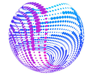 Fototapete - 3d render of an abstract globe Design Element Wave Lines Guilloche curve line Background circle for Pattern branding Frame border certificates, diplomas