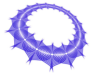 Aufkleber - abstract blue circle frame vector design element wave lines guilloche curve line background circle f