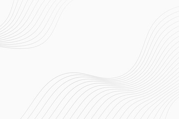 Wall Mural - simple blank white background with modern grey line wave pattern
