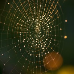 Threads of Light: A Dew-Kissed Web at Dawn
