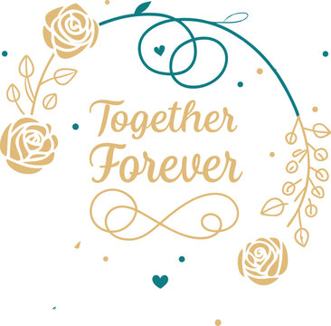 Eternal Love Floral Design: Elegant Romantic Illustration for Forever Together Theme