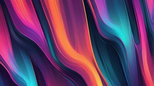 Neon ribbed fractal glass texture with vibrant pastel gradients and bright smooth fluted vertical lines. Bold dynamic design blending futuristic tones and radiant colors for modern visual art project