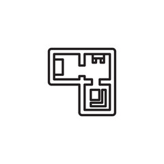 Poster - A line art icon shows an armchair and a floor lamp, representing a cozy reading nook or a living room area.