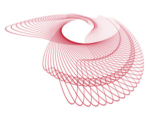 Fototapete - pink ribbon isolated on white background Design Element Wave Lines Guilloche curve line Background circle for Pattern branding Frame border certificates, diplomas