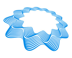 Fototapete - abstract background with blue waves Design Element Wave Lines Guilloche curve line Background circle for Pattern branding Frame border certificates, diplomas