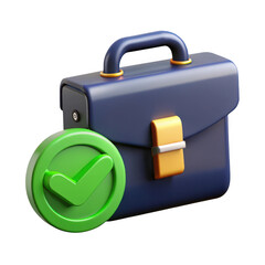 Aufkleber - 3d render of approved briefcase isolated on transparent background