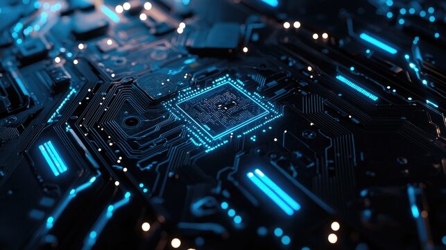 Close-up view of a complex circuit board.