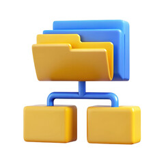 Aufkleber - 3d render of network folders isolated on transparent background