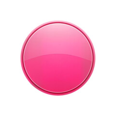 Fototapete - A glossy pink circular button with a smooth surface and a transparent background. The button appears shiny and vibrant, suitable for digital interfaces.