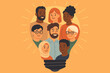 © Tobias - Diverse group of people forming a light bulb shape. Concept of teamwork, collaboration, creativity, innovation, and brainstorming. Multicultural team with a collective idea. Diversity.