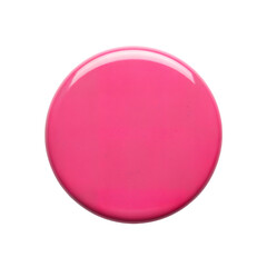 Poster - Glossy pink round button isolated on transparent background.