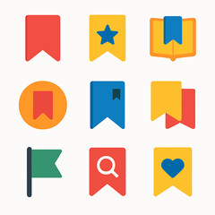 Poster - Colorful bookmark icons representing various categories and favorite links selection